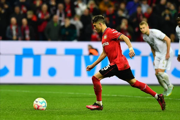 LEVERKUSEN, Almanya - 19.03.23: Exequiel Palacios. Bundesliga maçı Bayer 04 Leverkusen, Bayarena 'da Bayern Muenchen' e karşı.