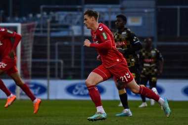 Kolej, Almanya - 23.03.23: 1 numaralı futbol maçı. FC Koeln, Franz Kremer Stadyumu 'nda St. Truiden' a karşı.