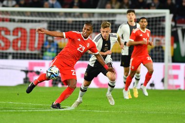 MAINZ, GERMANY - 25.03.23: MeWA Arena 'da Almanya ile Peru arasındaki futbol maçı