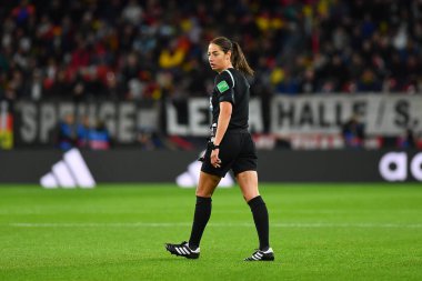 MAINZ, ALMANY - 25.03.23 Maria Sole Caputi. MEWA Arena 'da Almanya ile Peru arasındaki futbol maçı