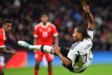 Mainz, Almanya - 25.03.23 Serge Gnabry. MEWA Arena 'da Almanya ile Peru arasındaki futbol maçı