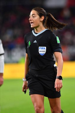 MAINZ, ALMANY - 25.03.23 Maria Sole Caputi. MEWA Arena 'da Almanya ile Peru arasındaki futbol maçı