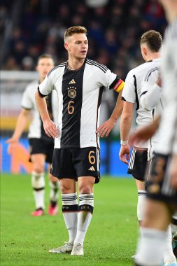 Mainz, Almanya - 25.03.23 Joshua Kimmich. MEWA Arena 'da Almanya ile Peru arasındaki futbol maçı