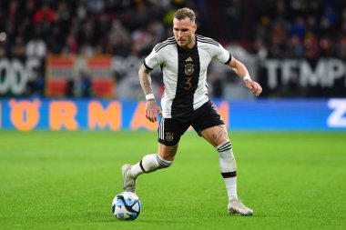 MAINZ, ALMANY - 25.03.23 David Raum. MEWA Arena 'da Almanya ile Peru arasındaki futbol maçı