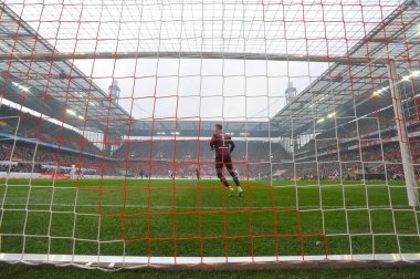 COLOGNE, ALMANY - 02.04.23 Bundesliga 1 'in futbol maçı. FC Koeln, Borussia Moenchengladbach 'a karşı. Rhein Enerji Stadyumunda