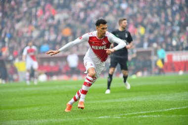 COLOGNE, ALMANY - 02.04.23 Davie Selke. Bundesliga 1 'in futbol maçı. FC Koeln, Borussia Moenchengladbach 'a karşı. Rhein Enerji Stadyumunda