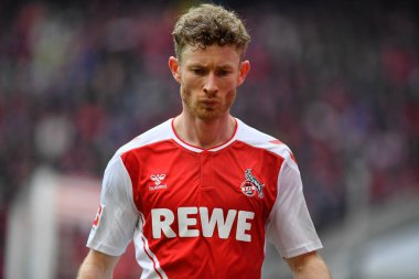 COLOGNE, ALMANY - 02.04.23 Florian Kainz. Bundesliga 1 'in futbol maçı. FC Koeln, Borussia Moenchengladbach 'a karşı. Rhein Enerji Stadyumunda