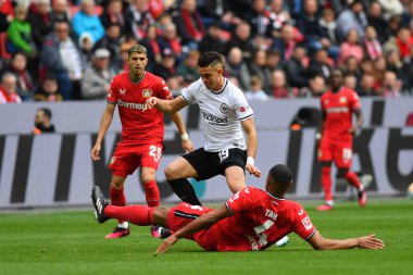 LEVERKUSEN, GERMANY - 08.04.23: Bundesliga maçı Bayer 04 Leverkusen ile Eintracht Frankfurt Bayarena 'da
