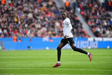 LEVERKUSEN, ALMANY - 08.04.23: Randal Kolo Muani. Bundesliga maçında Bayer 04 Leverkusen, Eintracht Frankfurt 'a karşı Bayarena' da