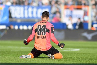 BOCHUM, Germany - 09.04.23: Fabian Bredlow. The football match of Bundesliga VfL Bochum 1848 vs VfB Stuttgart at Vonovia Ruhr Stadion clipart