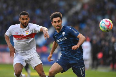 BOCHUM, Almanya - 09.04.23 Gerrit Holtmann. Bundesliga VfL Bochum 1848 VfB Stuttgart ile Vonovia Ruhr Stadion futbol karşılaşması