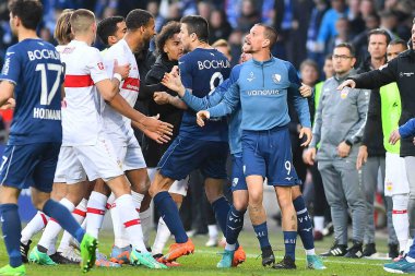 BOCHUM, Almanya - 09.04.23: Bundesliga VfL Bochum 1848 VfB Stuttgart maçı Vonovia Ruhr Stadyumu 'nda