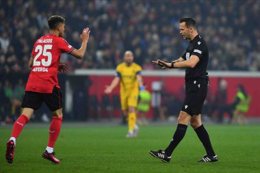 LEVERKUSEN, ALMANY - 13.04.23 Ivan Kruzliak. Maç UEFA Avrupa Ligi Bayer 04 Leverkusen, Bayarena 'da Royale Union Saint-Gilloise' e karşı.