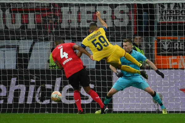 Leverkusen Německo Ismael Kandouss Zápas Utkání Uefa Europa League Bayer — Stock fotografie