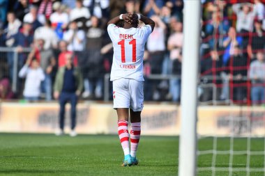 Kolej, Almanya - 14.04.23 Justin Diehl. Jungen Bundesliga 1 'in futbol maçı. FC Koeln U19, Rhein Enerji Stadyumu 'nda Mainz U19' a karşı.
