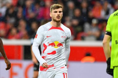 LEVERKUSEN, ALMANY - 23.04.23: Timo Werner. Bundesliga maçı Bayer 04 Leverkusen, Bayarena 'da Red Bull Leipzig' e karşı.