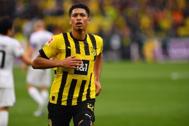 GERMANY, DORTMUND - 22 Nisan 2023 Jude Bellingham. Bundesliga Borussia Dortmund-Eintracht maçı Iduna Park Sinyali 'nde.