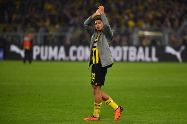 GERMANY, DORTMUND - 22 Nisan 2023 Jude Bellingham. Bundesliga Borussia Dortmund-Eintracht maçı Iduna Park Sinyali 'nde.