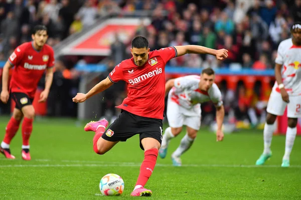 stock image LEVERKUSEN, GERMANY - 23.04.23: Nadiem Amiri. The Bundesliga match FC Bayer 04 Leverkusen vs Red Bull Leipzig at BayArena