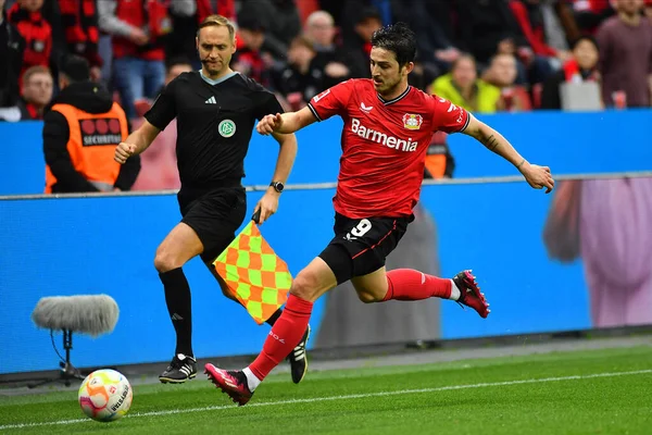 LEVERKUSEN, ALMANY - 23.04.23 Sardar Azmoun. Bundesliga maçı Bayer 04 Leverkusen, Bayarena 'da Red Bull Leipzig' e karşı.