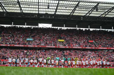 GERMANY, COLOGNE - 23 Nisan 2023: Kadınlar Bundesliga 1.FC Koeln Frauen-Eintracht Frauen maçı