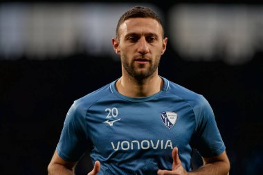 BOCHUM, ALMANY - 28 NİSAN 2023: Bundesliga VfL Bochum 1848 'de Vonovia Ruhr Stadyumu' nda Borussia Dortmund 'a karşı oynanan futbol maçı.