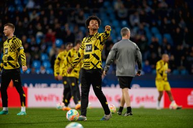BOCHUM, ALMANY - 28 Nisan 2023: Karim Adeyemi. Bundesliga VfL Bochum 1848 'de Vonovia Ruhr Stadyumu' nda Borussia Dortmund 'a karşı oynanan futbol maçı.