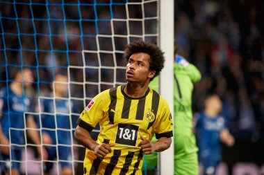BOCHUM, ALMANY - 28 Nisan 2023: Karim Adeyemi. Bundesliga VfL Bochum 1848 'de Vonovia Ruhr Stadyumu' nda Borussia Dortmund 'a karşı oynanan futbol maçı.