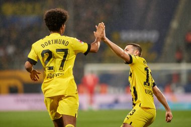 BOCHUM, ALMANY - 28 Nisan 2023: Karim Adeyemi. Bundesliga VfL Bochum 1848 'de Vonovia Ruhr Stadyumu' nda Borussia Dortmund 'a karşı oynanan futbol maçı.