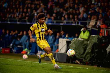 BOCHUM, ALMANY - 28 Nisan 2023: Karim Adeyemi. Bundesliga VfL Bochum 1848 'de Vonovia Ruhr Stadyumu' nda Borussia Dortmund 'a karşı oynanan futbol maçı.
