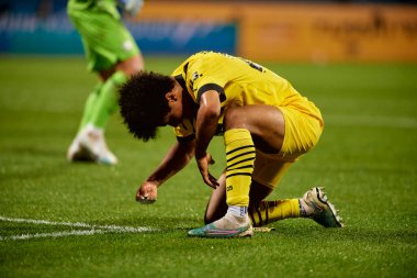 BOCHUM, ALMANY - 28 Nisan 2023: Karim Adeyemi. Bundesliga VfL Bochum 1848 'de Vonovia Ruhr Stadyumu' nda Borussia Dortmund 'a karşı oynanan futbol maçı.