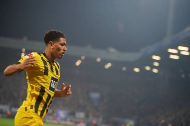 BOCHUM, ALMANY - 28 Nisan 2023: Jude Bellingham. Bundesliga VfL Bochum 1848 'de Vonovia Ruhr Stadyumu' nda Borussia Dortmund 'a karşı oynanan futbol maçı.