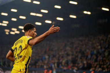 BOCHUM, ALMANY - 28 Nisan 2023: Jude Bellingham. Bundesliga VfL Bochum 1848 'de Vonovia Ruhr Stadyumu' nda Borussia Dortmund 'a karşı oynanan futbol maçı.