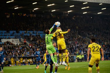 BOCHUM, GERMANY - 28 Nisan 2023: VfL Bochum 1848 Vonovia Ruhr Stadyumu 'nda Borussia Dortmund' a karşı oynanan futbol maçı