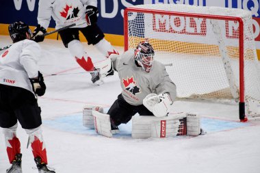RIGA, LATVIA - 11 Mayıs 2022: LEVI Devon. Kanada antrenman takımı. IIHF 2023 Buz Hokeyi Dünya Şampiyonası