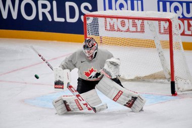 RIGA, LATVIA - 11 Mayıs 2022: LEVI Devon. Kanada antrenman takımı. IIHF 2023 Buz Hokeyi Dünya Şampiyonası