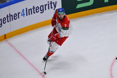 LATVIA, RIGA - 12.05.23: DVORAK Tomas. IIHF 2023 Buz Hokeyi Dünya Şampiyonası