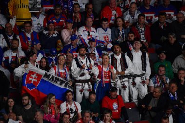 LATVIA, RIGA - 12.05.23: Slovakya Oyunu - Çek Cumhuriyeti. IIHF 2023 Buz Hokeyi Dünya Şampiyonası