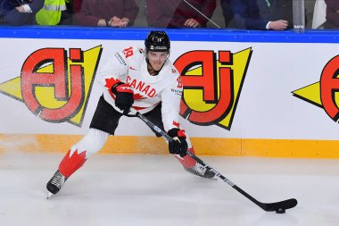 LATVIA, RIGA - 12.05.23 KREBS Peyton. Letonya-Kanada maçı. IIHF 2023 Buz Hokeyi Dünya Şampiyonası