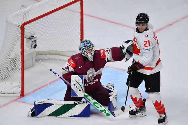 Latvia Riga Silovs Arturs Risas Scott Game Letonia Canadá Iihf — Foto de Stock