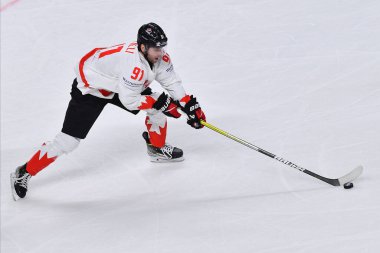 LATVIA, RIGA - 12.05.23 FANTILLI Adam. Letonya-Kanada maçı. IIHF 2023 Buz Hokeyi Dünya Şampiyonası