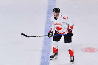 LATVIA, RIGA - 12.05.23: Letonya-Kanada maçı. IIHF 2023 Buz Hokeyi Dünya Şampiyonası