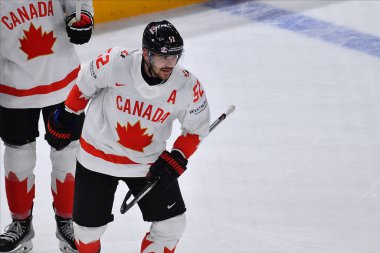LATVIA, RIGA - 12.05.23 WEEGER Mackenzie. Letonya-Kanada maçı. IIHF 2023 Buz Hokeyi Dünya Şampiyonası