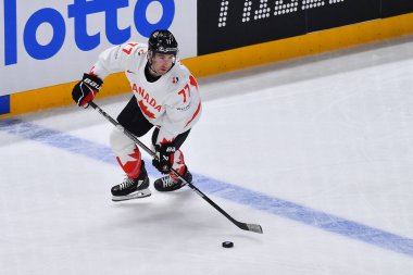 LATVIA, RIGA - 12.05.23: Letonya-Kanada maçı. IIHF 2023 Buz Hokeyi Dünya Şampiyonası