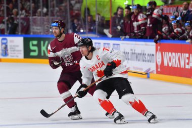LATVIA, RIGA - 12.05.23: TOFFOLI Tyler. Letonya-Kanada maçı. IIHF 2023 Buz Hokeyi Dünya Şampiyonası