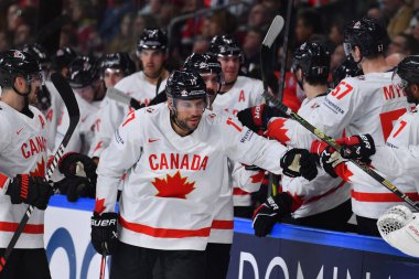 LATVIA, RIGA - 12.05.23 LUCIC Milan. Letonya-Kanada maçı. IIHF 2023 Buz Hokeyi Dünya Şampiyonası