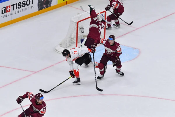 Letonia Riga Juego Letonia Canadá Iihf 2023 Campeonato Mundial Hockey — Foto de Stock