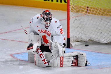LATVIA, RIGA - 14.05.23: LEVI Devon/ Game Slovenia vs Canada. IIHF 2023 Buz Hokeyi Dünya Şampiyonası Arena Riga 'da