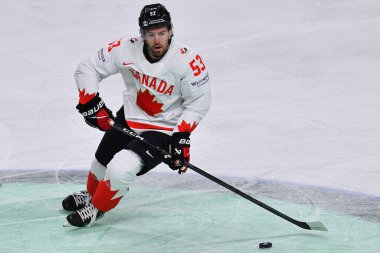 LATVIA, RIGA - 14.05.23: Slovenya, Kanada 'ya karşı. IIHF 2023 Buz Hokeyi Dünya Şampiyonası Arena Riga 'da