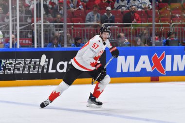 LATVIA, RIGA - 14.05.23: Slovenya, Kanada 'ya karşı. IIHF 2023 Buz Hokeyi Dünya Şampiyonası Arena Riga 'da